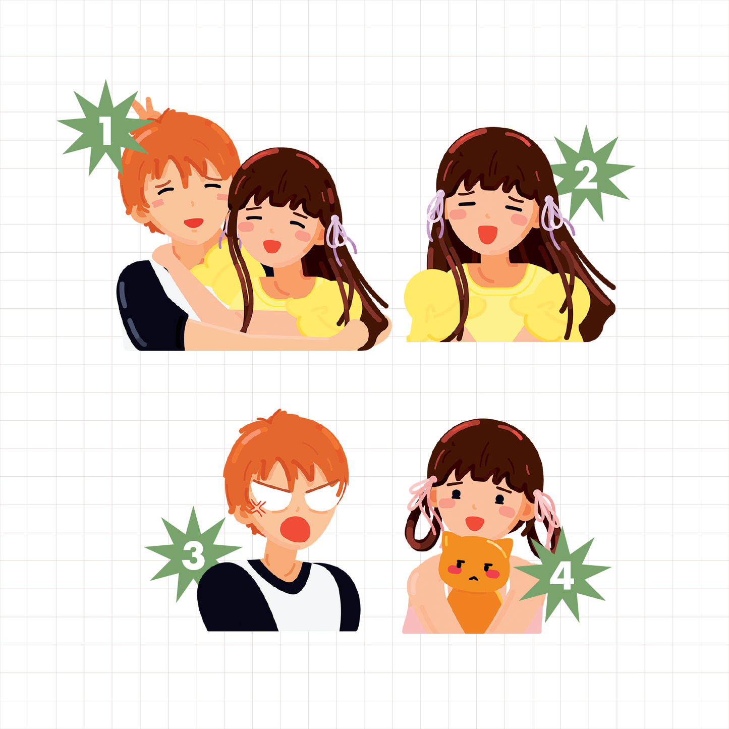 Kyo and Tohru Sticker Flakes